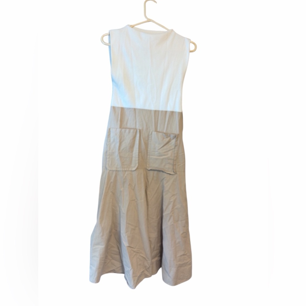 ZARA Sleeveless Colorblock Cotton Midi Dress Size M - Picture 2 of 4